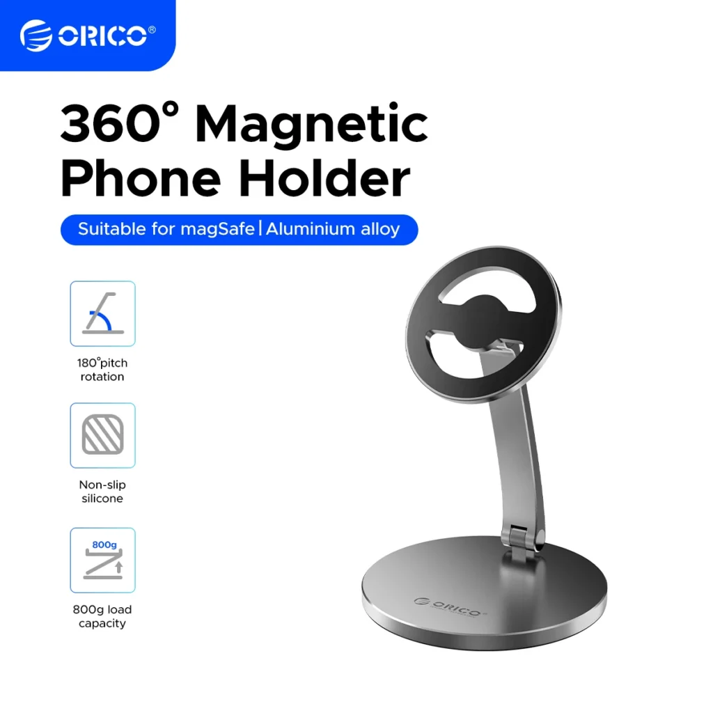 Magnetic Foldable Phone Stand with 360?? Adjustable Strong Magnetic Panel for Office Study Entertainment and Travel